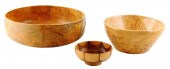 THREE SIGNED TURNED WOOD BOWLS