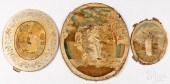 THREE SILK EMBROIDERIES, 19TH