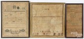 THREE SILK ON LINEN SAMPLERS,