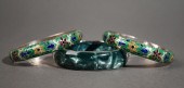 THREE SILVER BANGLE BRACELETST