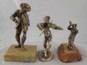 Three silver cased Jewish figu