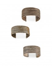 THREE SILVER CUFF BRACELETSThr