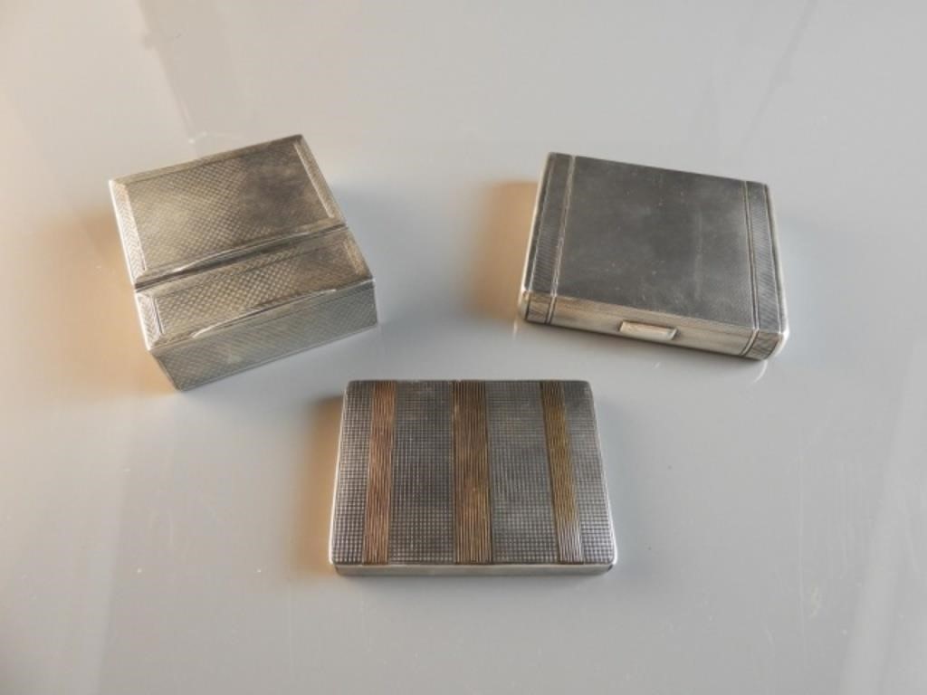 THREE SILVER DESK BOXESConsisting