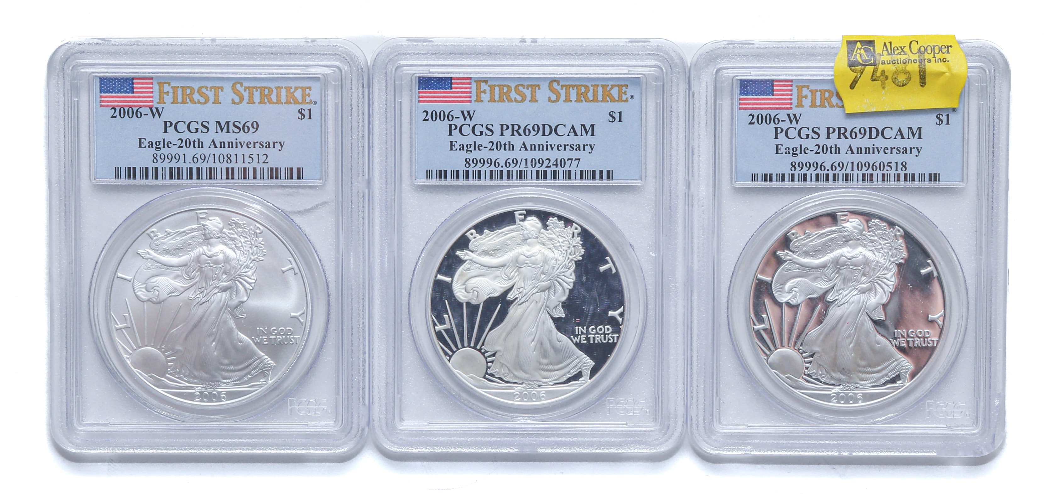 THREE SILVER EAGLES FROM 2006