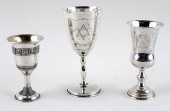 THREE SILVER KIDDUSH GOBLETS 1