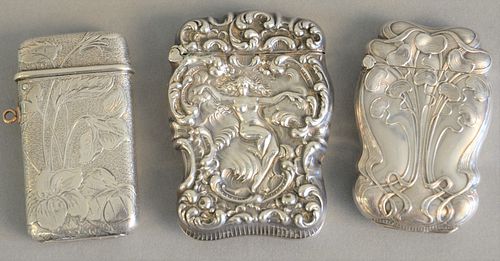 THREE SILVER MATCH BOXES TO INCLUDE