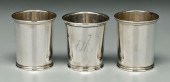 Three silver mint juleps: one