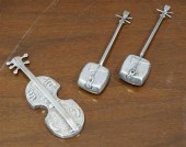 THREE SILVER 'MUSICAL INSTRUME