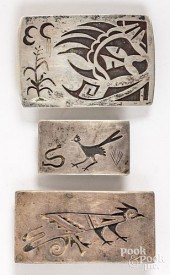 THREE SILVER NATIVE AMERICAN I