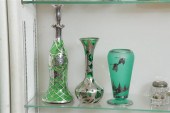 THREE SILVER OVERLAY ITEMS. A
