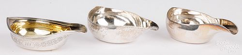 THREE SILVER PAP BOATS, 19TH
