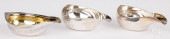THREE SILVER PAP BOATS, 19TH C