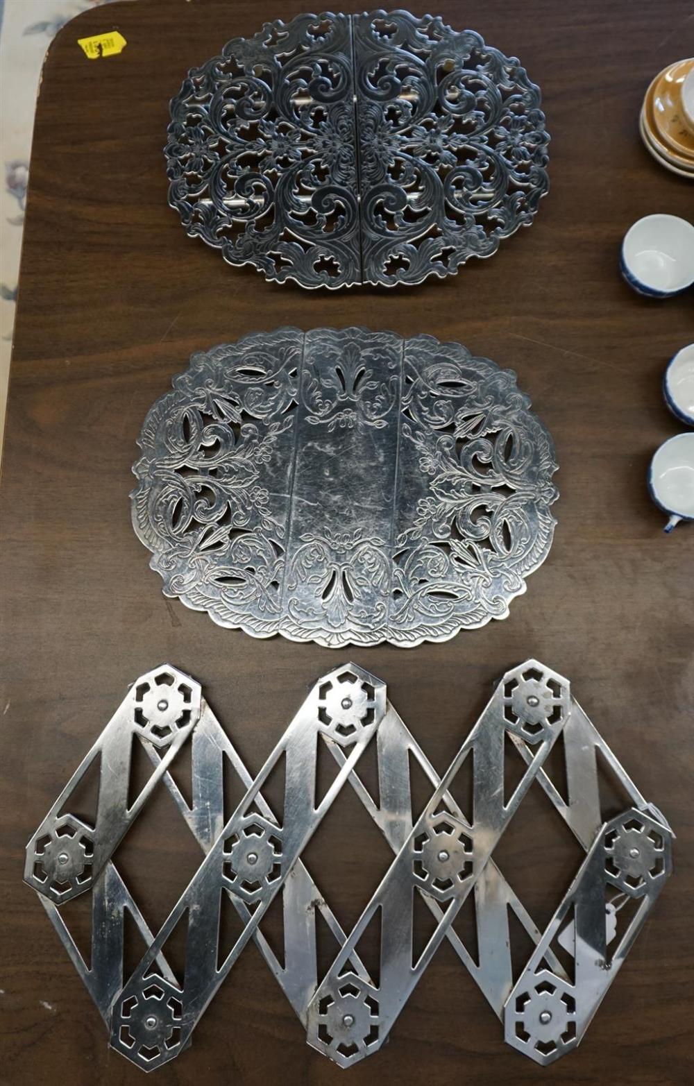 THREE SILVER PLATE ADJUSTABLE