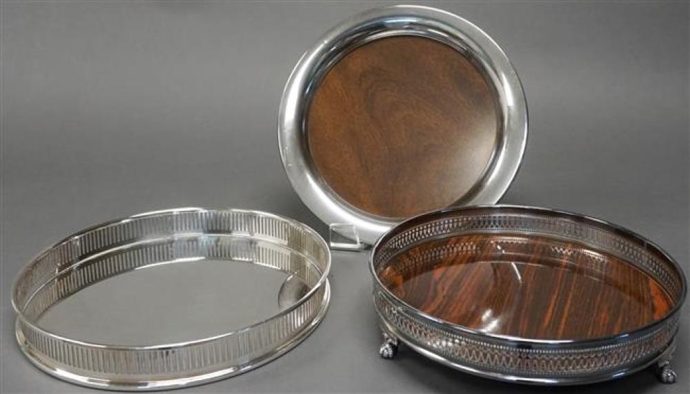 THREE SILVER PLATE GALLERY