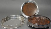 THREE SILVER PLATE GALLERY TRA