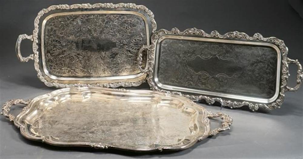 THREE SILVER PLATED TWO HANDLE