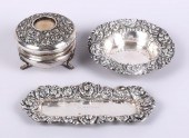 THREE SILVER REPOUSSE PIECESTH