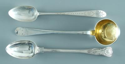 Three silver serving pieces: