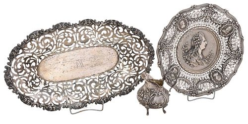 THREE SILVER TABLE ITEMS19th/20th