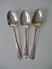 Three silver tablespoons    ea