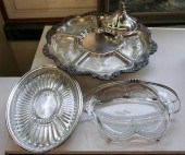 THREE SILVERPLATE AND GLASS SE