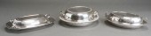 THREE SILVERPLATE LIDDED DISHE