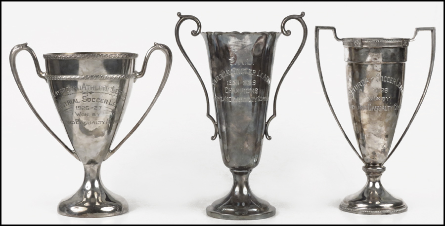 THREE SILVERPLATE SOCCER