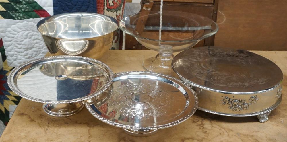 THREE SILVERPLATE TRAYS,