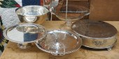 THREE SILVERPLATE TRAYS, PUNCH