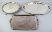 THREE SILVERPLATED TRAYSTHREE
