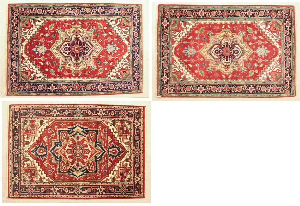 THREE SIMILAR HAND KNOTTED ORIENTAL