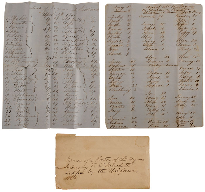 Three Slave Inventories circa 1860: