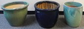 THREE SLIP GLAZED EARTHENWARE