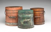 THREE SMALL AMERICAN BUCKETS.