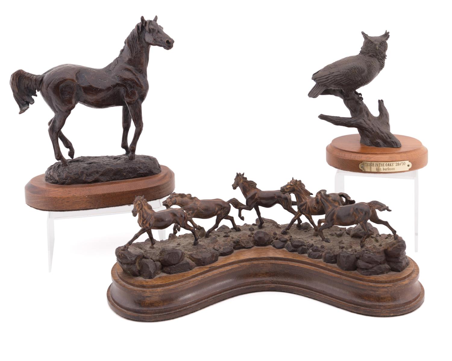 THREE SMALL AMERICAN WESTERN BRONZE