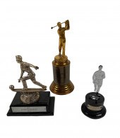 THREE SMALL ART DECO BRASS, SI