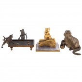 THREE SMALL BRONZE ANIMALS Inc
