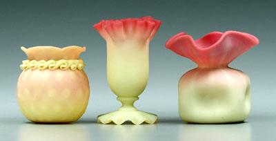 Three small Burmese vases, all with