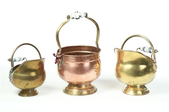 THREE SMALL COAL HODS.  England 