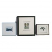 THREE SMALL COLOR ETCHINGS BY