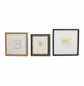THREE SMALL COLOR ETCHINGS BY
