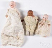 THREE SMALL GERMAN BISQUE HEAD
