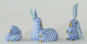 Three Small Herend Rabbitsall