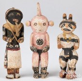 THREE SMALL HOPI KACHINAS, CA.