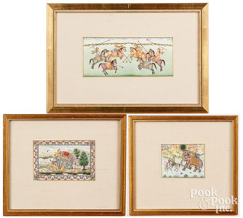 THREE SMALL INDIAN WATERCOLORSThree