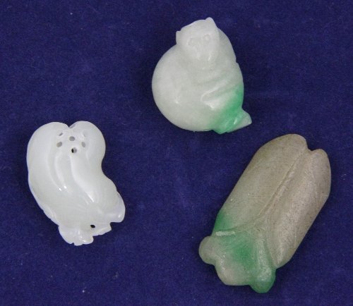 Three small jade carvings various