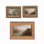 THREE SMALL LANDSCAPE OIL PAIN