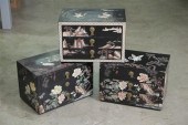 THREE SMALL ORIENTAL CHESTS. B