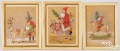 THREE SMALL PASTELS OF SANTA C