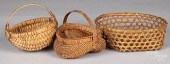 THREE SMALL SPLINT BASKETS, 19
